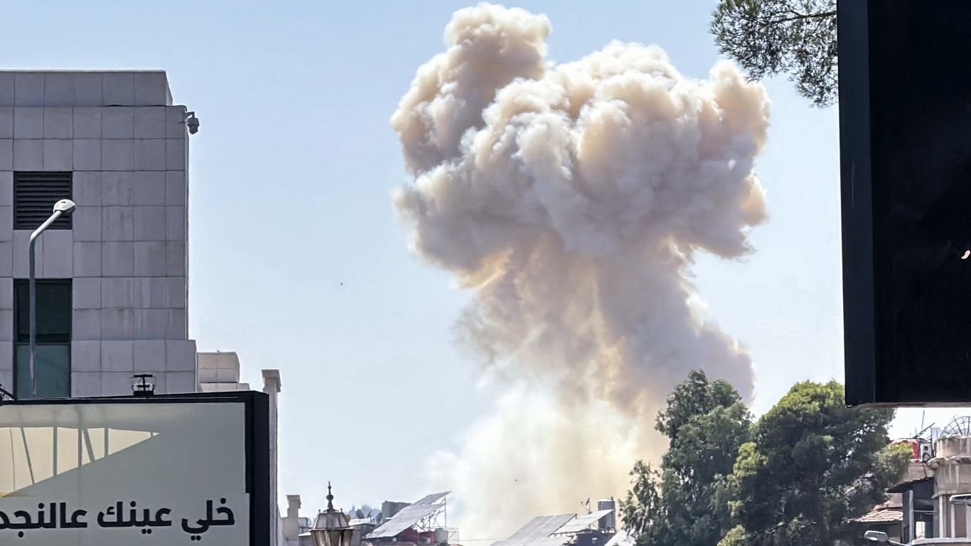 Israel bombs Syrian capital despite U.S. pressure to "stand down"